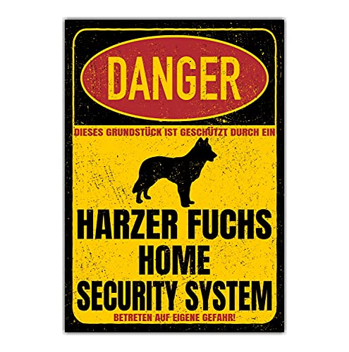 Harzer Fuchs Schild Danger Security System Türschild Hundeschild Warnschild Schild Hund von siviwonder