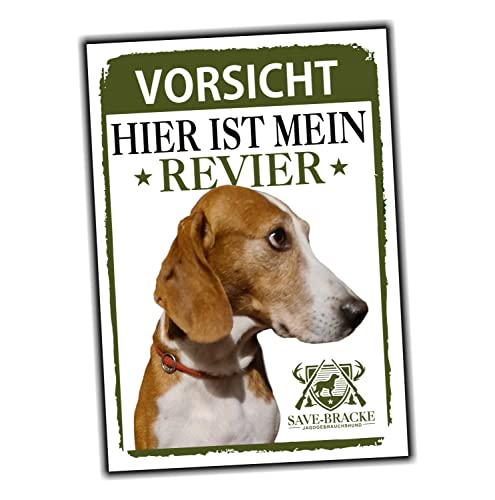 Save Bracke Schild Revier Jagd Türschild Hundeschild Warnschild Hund Posavski Gonič von siviwonder