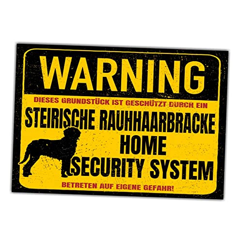 Schild Steirische Rauhhaarbracke Warning Security System Türschild Hundeschild Warnschild Hund von siviwonder