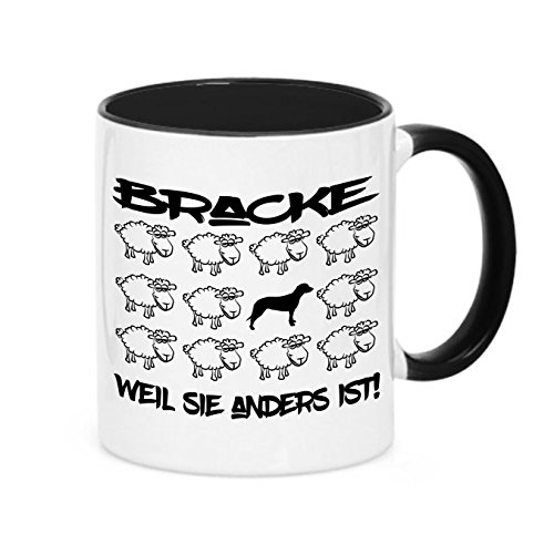 siviwonder Tasse Black Sheep - Bracke Bracken Jagdhund Jäger - Hunde Fun Schaf Kaffeebecher von siviwonder