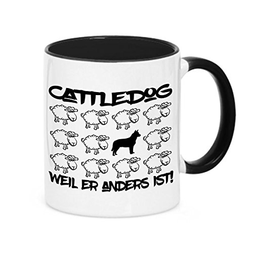 siviwonder Tasse Black Sheep - CATTLEDOG Australian Cattle Dog - Hunde Fun Schaf Kaffeebecher von siviwonder