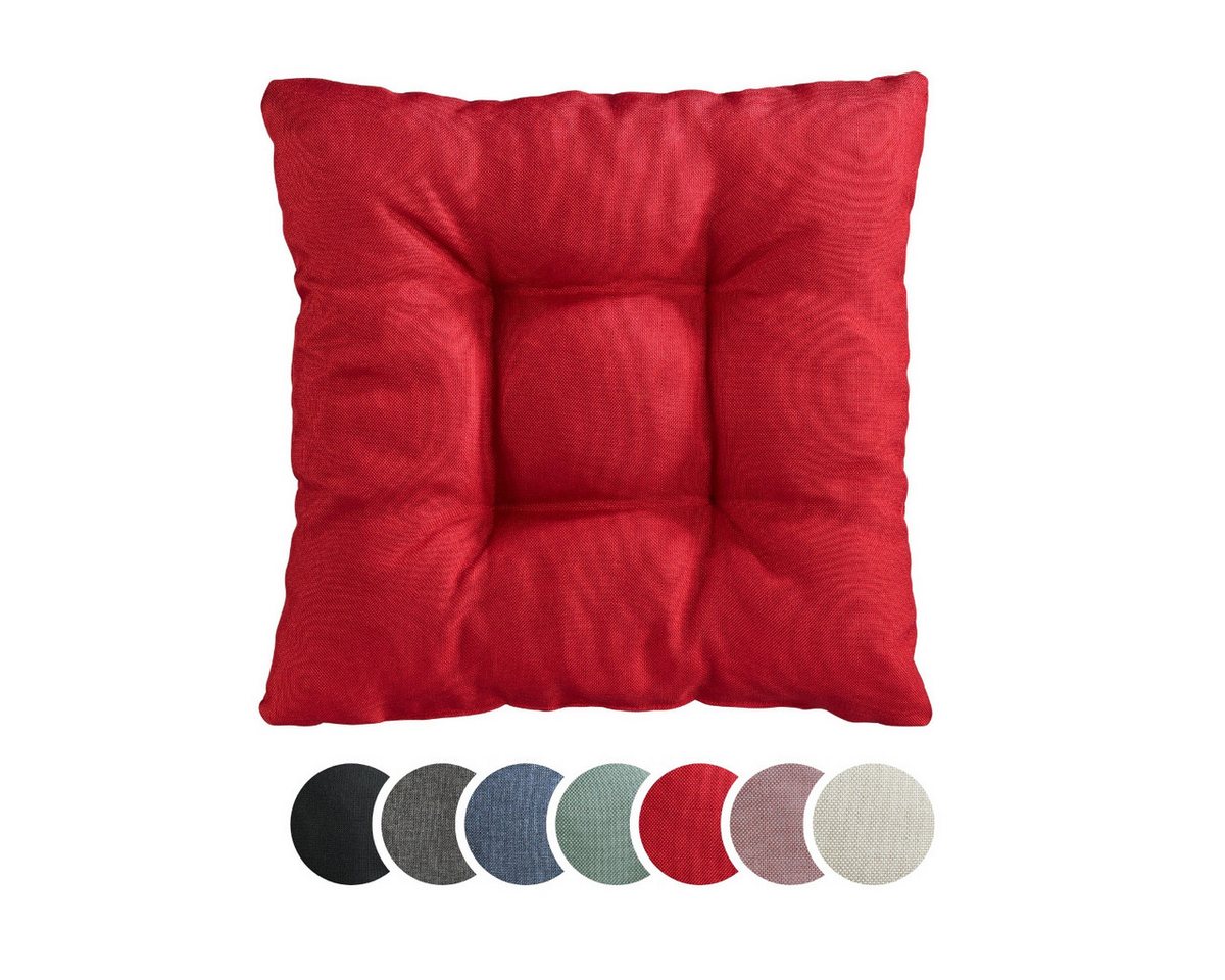 sleepling Stuhlkissen Sitzkissen, aus weichem Möbelstoff für hohen Sitzkomfort, 38 x 38 cm von sleepling
