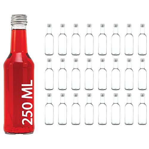24 Glasflaschen 250 ml BO Saftflaschen mit Schraubverschluss Flaschen zum selbst Abfüllen 0,25 Liter l Likörflaschen Schnapsflaschen Essigflaschen Ölflaschen von slkfactory (24 Stück) von slkfactory