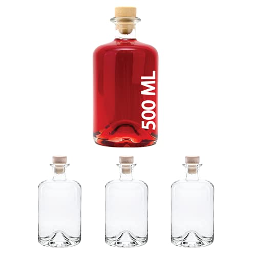 3,4,6 oder 10 x 500 ml leere Glasflaschen Apotheker HGK Weinflasche Schnapsflasche Essig Öl Glasflaschen 0,5 Liter l Nr 1 von slkfactory (3 Stück) von slkfactory