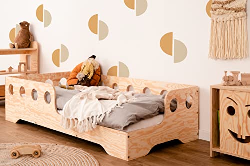 smartwood TILA 5P Kinderbett 90x190 mit Lattenrost und Rausfallschutz - Neuheit - Holz Kinderbett für Jungen & Mädchen - vielseitiges Montessori Bett mit Rausfallschutz und Lattenrost 190x90 cm. von smartwood