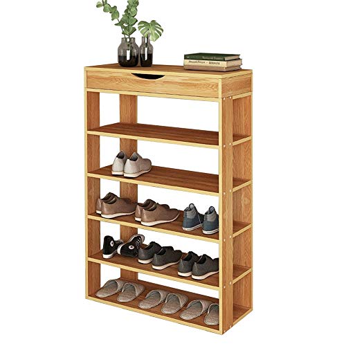 sogesfurniture Holz Schuhregal 5 Ebenen Schuhschrank Schuhablage Standregal Schuhständer für 20 Paar Schuhe, ideal für Diele, Flur, Treppenhaus, 75 x 30 x 94cm, Teak BHEU-L24-TK von sogesfurniture