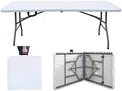 sogesfurniture Klapptisch Campingtisch Gartentisch Buffettisch Esstisch klappbar, mit Tragegriff aus Kunststoff, ideal für Camping, Garten, Buffets, BTH ca. 180x74x74cm, BHEU-HP-180CZ von sogesfurniture