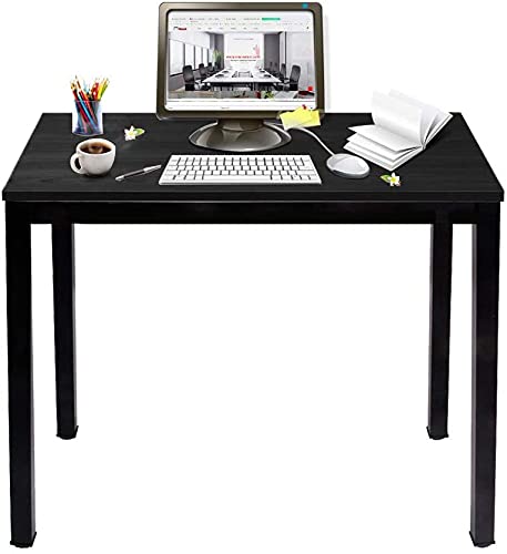 sogesfurniture Kompakt Schreibtisch Computertisch Büromöbel PC Tisch, klein Esstisch Arbeitstisch Bürotisch für PC und Laptop, aus Holz und Metall, 80x40x75cm, Schwarz BHEU-AC3CB-8040 von sogesfurniture