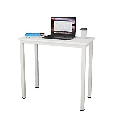sogesfurniture Kompakt Schreibtisch Computertisch Büromöbel PC Tisch, klein Esstisch Arbeitstisch Bürotisch für PC und Laptop, aus Holz und Metall, 80x40x75cm, Weiß BHEU-AC3DW-8040 von sogesfurniture