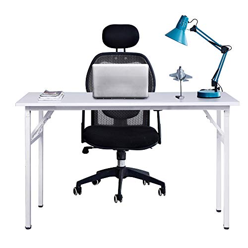 sogesfurniture Schreibtisch Klapptisch 120x60cm Computertisch Büromöbel PC Tisch, Stabil Bürotisch Konferenztisch Klappbar für Zuhause, Büro, Picknick, Garten, Weiß AC5W-120-SF von sogesfurniture