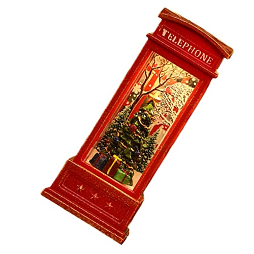 soobu Weihnachtsdekoration, Telefonzelle Entworfen, Schneekugel-Laterne, 3 Stück LR44-Knopfbatterie, Exquisit für KTV Hergestellt (Weihnachtsbaum) von soobu