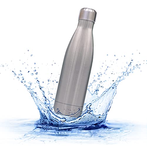 Sprengers – Trinkflasche aus Edelstahl – auslaufsichere & thermoisolierte Wasserflasche hält Getränke bis zu 18 Stunden warm oder kalt – Wasserflasche für Kohlensäure geeignet (Silber, 0,75 l) von sprengers