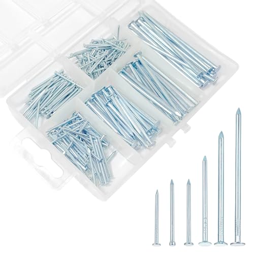 240 Stück Stahlnägel Set, 6 Größen Nagel Sortiment Kit, Verzinkte Beton nägel zum Aufhängen von Bildern und Holzbearbeitung, für Heimwerker, Bilder an der Wand aufhängen, or Handwerk von starfa lab