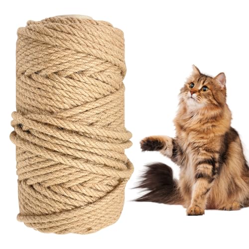 starfa lab Sisal Seil für Katzen, 6mm Naturseil Kratzbaum für Haustiere, Katze Kratzbaum, DIY & Garten, Handwerk, Bündeln und Aufhängen, 50M/164Feet von starfa lab