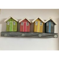 Hölzern Englisch Seaside Beach Huts Schlüsselbrett 24cm von stixgal