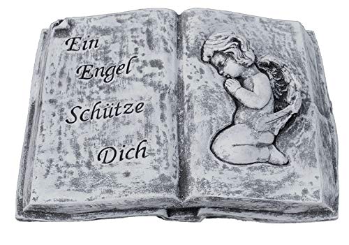 stoneandstyle Grabschmuck Steinguss Buch EIN Engel schütze Dich, Frost- und wetterfest von stoneandstyle