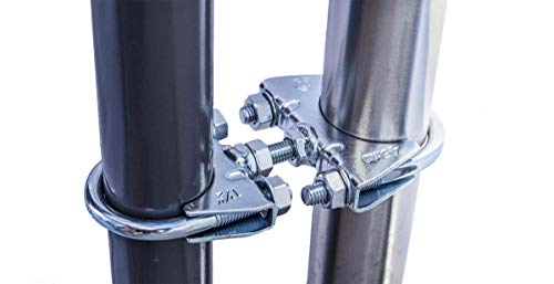 STORM-PROOF Sonnenschirmhalter für runde Geländer - Zwei-Punkt-Befestigung aus Stahl (Schirmstock Durchmesser ab 32mm bis 38mm) von STORM-PROOF