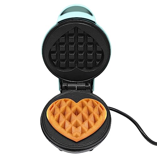 sulckcys Mini Waffeleisen Waffeleisen Herzform, Kleiner Waffelmaker mit Antihaftbeschichtung, Pfannkuchen Macher für Kindergeburtstage, Familienfeiern, Ostern oder Weihnachten, 350W, Blau von sulckcys