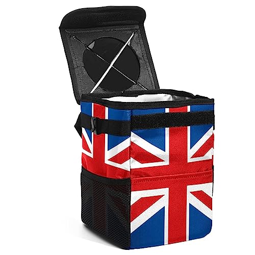 suojapuku Auto-Mülleimer fürs Auto,Auto-Mülleimer für den Rücksitz,Musterdruck mit britischer Flagge,Auto-Mülleimer mit Deckel von suojapuku