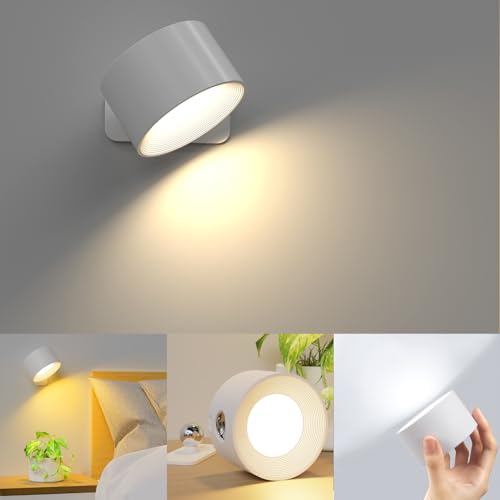 sylvwin LED Wandleuchte Innen,Wandlampe mit 3 Farbmodi & 3 Helligkeitsstufen,Touch Control,360° Drehbare Wandleuchte für Wohnzimmer, Schlafzimmer und Treppenhaus Flur von sylvwin