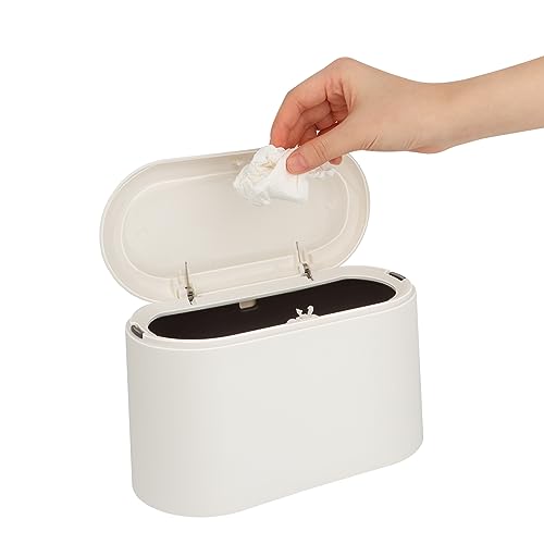 talifoca Tischmülleimer mit Aufpoppen Deckel, 2L Mini Mülleimer Klein, Tischmülleimer mit Deckel, für Den Waschtisch Küche Badezimmer Büro Schreibtisch Wc Auto Bett 22 * 11 * 13cm von talifoca