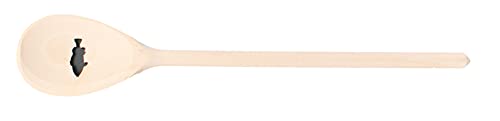 teemando® , kräftiger Kochlöffel aus Holz, mit Motiv Fisch und ihrem Wunschtext, Hier personalisiert, mit individueller Lasergravur, oval, 30 cm, das besondere Geschenk von teemando