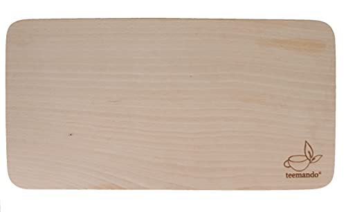 teemando® Frühstückbrett, 28X14,5X1 cm, plastikfreies Holzbrett aus heimischem Holz, Natur belassen, gefertigt in Europa, kein Bambus aus Asien von teemando