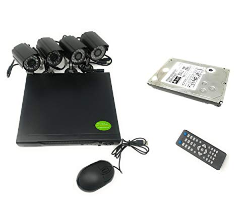 TEMPO DI SALDI DVR Videoüberwachungs-Set mit 4 Kanälen + 4 Infrarot-Kameras + Festplatte 500 GB von tempo di saldi