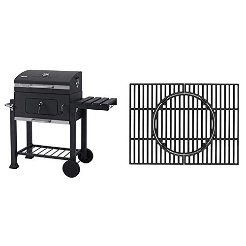 Tepro Grillwagen Toronto Click Holzkohlegrill, Anthrazit/Edelstahl & Universal Rost Guss Grillrost Set, schwarz, geeignet für Tepro Toronto (nicht für XXL) von tepro