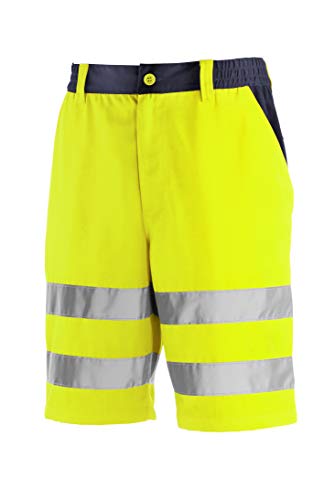 teXXor 4346-52 Warnschutz-Short "Erie", Größe 52, Warngelb/Marineblau von texxor