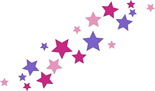 30 Stück Türaufkleber selbstklebende Sterne Autoaufkleber, Mix-Set pink rosa für Mädchen, Fensterdekoration Fensterbild/Fensteraufkleber, Wandtattoo Deko Sticker von timalo