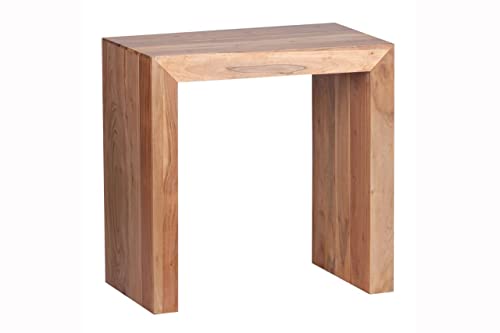 tinkaro Beistelltisch eckig Beste Massiv-Holz Akazie Wohnzimmer-Tisch Braun von tinkaro