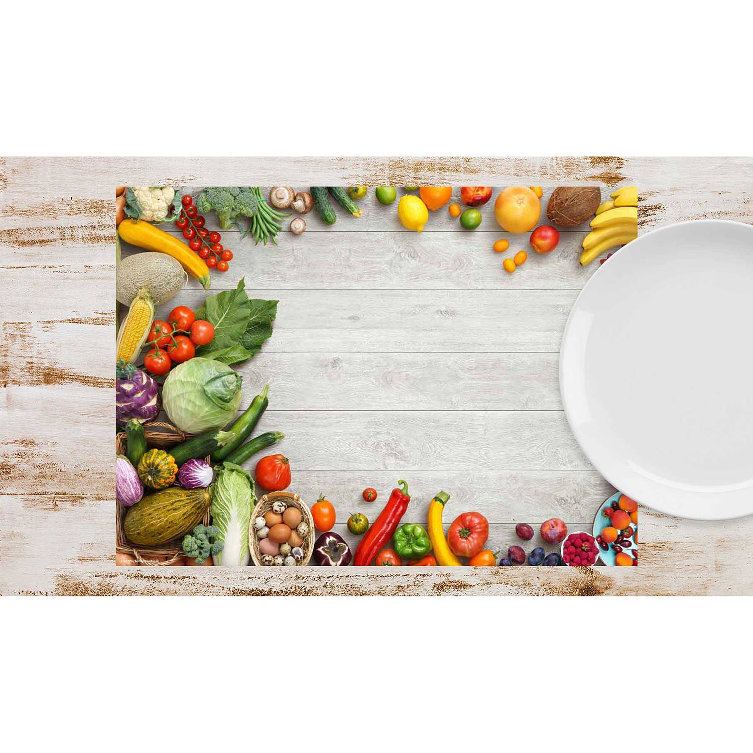 Tischset Obst und Gemüse Mix (12er-Set) von tischsetmacher