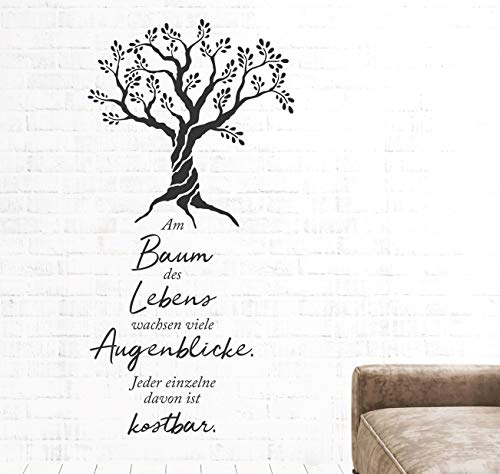 tjapalo® pkm537 Wandtattoo Wohnzimmer Wandspruch Baum des Lebens Sprüche Zitate Wandaufkleber, Größe: H80xB36cm, Farbe: kupfer von tjapalo