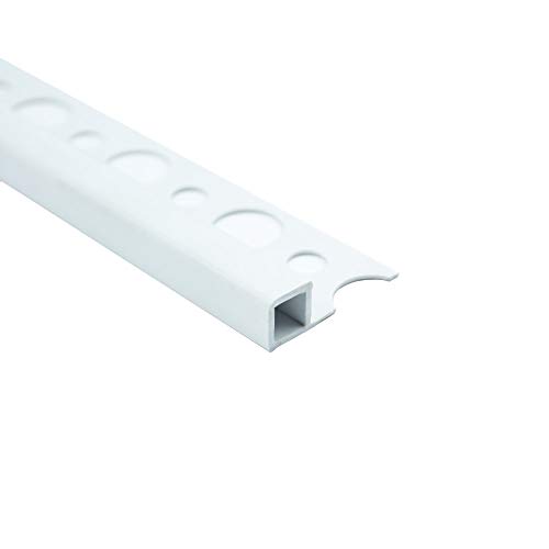 5x PVC Quadrat Fliesenschiene Fliesenprofil Kunststoff Schiene weiß matt L250cm 8mm Profil (5 Stück) von tktrading24
