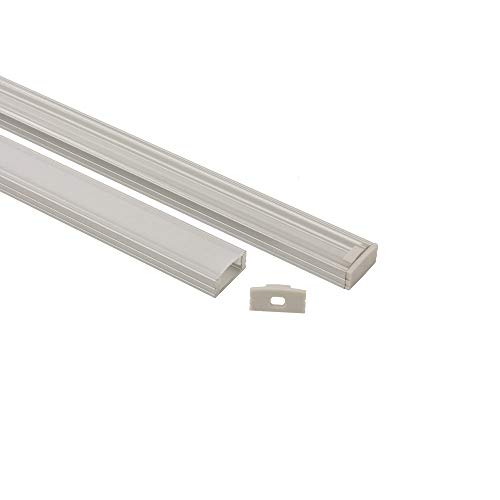 tktrading24 A17 Aluminium Profil 2m für LED Streifen + Abdeckung Klar Aluprofil 2x Endkappen klar von tktrading24