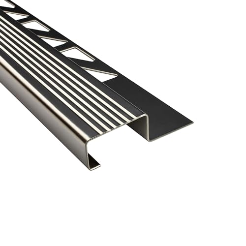 Edelstahl Stufenprofil Fliesenleiste Profil Treppen Schiene L2,5m H12mm glänzend von tktrading24