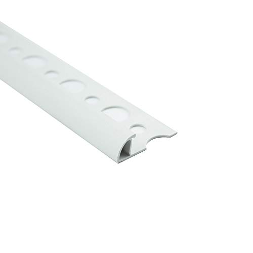 PVC Viertelkreis Fliesenschiene Fliesenprofil Kunststoff weiß L250cm 8mm Profil (10 Stück) von tktrading24