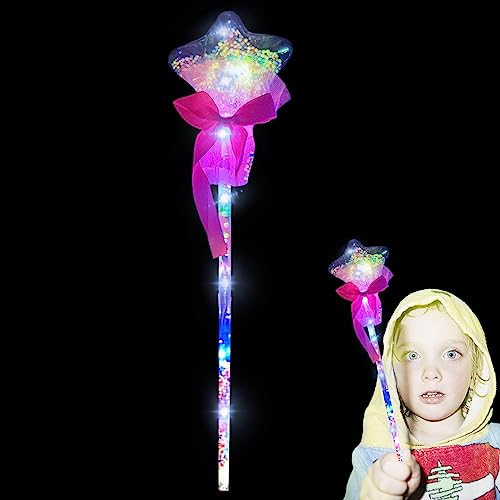 Leuchtende Zauberstäbe für Kinder, Leuchtender LED Stab Leuchtstab, Zauberstab Für Mädchen Prinzessin Partyzubehör, Fee Prinzessin Sterne ZauberstäBe, Kostüm Requisiten Cosplay Birthday Party Supply von tongfeng