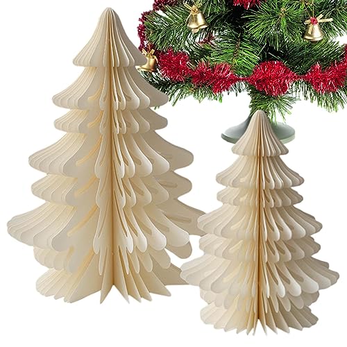 Papier Aufsteller Weihnachten Baumschmuck, 2 Stück Weihnachtsschmuck, Wiederverwendbare Weihnachtsbäume, Weihnachtsschmuck Tanne Desktop Weihnachtsbaum Zum Hängen Oder Stellen Ornament von tongfeng