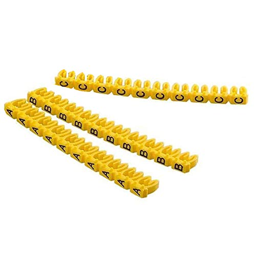4 mm Letter A-Z Kabelmarkierungen, 260 Stück Kunststoff Yellow Letter Kabelmarkierungsclip von tooloflife