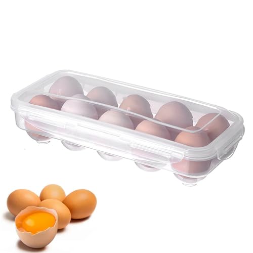 Eierbehälter 10 Eier - Eier Aufbewahrung Kühlschrank, Eierbehälter aus Kunststoff, Eierbox für kühlschrank, Küche von trabag