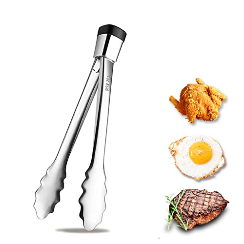 Küchenzange - Edelstahl-Lebensmittelzange, Premium-Edelstahl und rutschfester hitzebeständiger Griff - ideal zum Kochen, Salat, Grillen und Grillen (27cm) von trabag