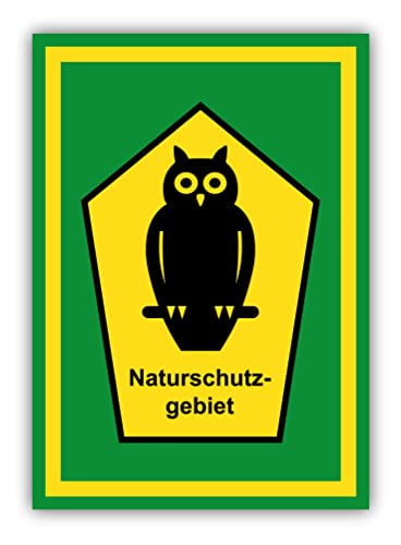 tradercat Naturschutzgebiet Schild Aufkleber aus Vinyl Schilder Naturschutz gebiet Sticker mit UV-Schutz Natur Schutzgebiet Hinweisschilder Naturschutz Warnzeichen (AUFKLEBER | 30 x 21 cm) von tradercat