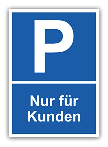 tradercat Parkplatz Nur für Kunden Schild Alu 3mm Alu-Dibond Schild Aluminiumverbundplatte mit UV-Schutz Parken für Kunden Hinweisschilder Kunden Parkplatz Warnzeichen (ALU | 42 x 30 cm) von tradercat