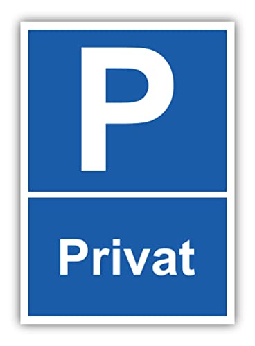 tradercat Privatparkplatz Schild Aufkleber aus Vinyl Schilder Sticker mit UV-Schutz Parkplatz privat Hinweisschilder Privat Parkplatz Warnzeichen (AUFKLEBER | 30 x 21 cm) von tradercat