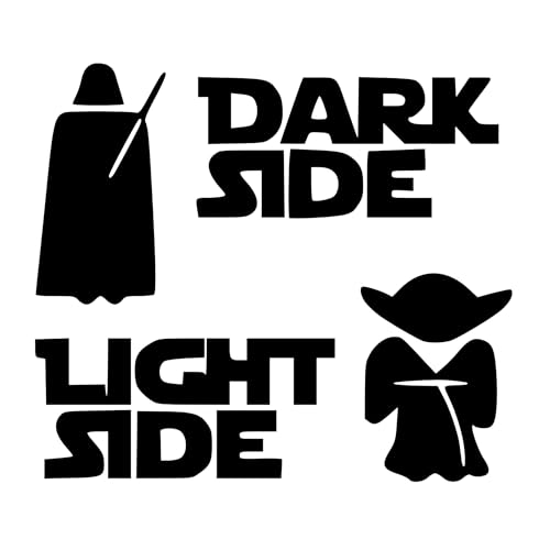 tradercat Star Wars Wandaufkleber für Lichtschalter, Wandtattoo Dark Side Light Side, 5,7x5cm in schwarz, Sticker für Wohnzimmer, Küche, Schlafzimmer, Kinderzimmer von tradercat