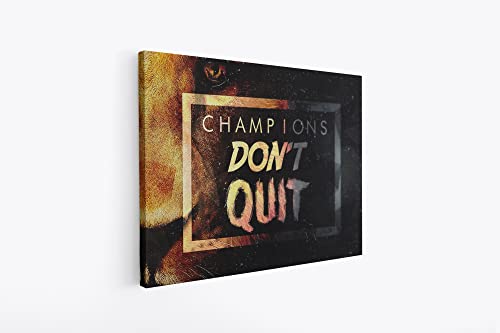 tradercat XXL Motivation-Wandbild - champions don't quit - Poster für Erfolg und Fitness, Leinwand und Poster komplett und aufhängefertig (60 x 80 cm) von tradercat