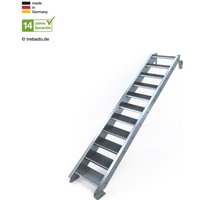 Außentreppe 11 Stufen bis Höhe 240 cm, 80 - 120 cm [120 cm kein Geländer ST 1 (31 / 31 mm)] von trebado
