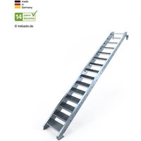 Geschosstreppe 15 Stufen Höhe 320 cm, 80 - 120 cm [110 cm beidseitiges Geländer ST 1 (31 / 31 mm)] von trebado